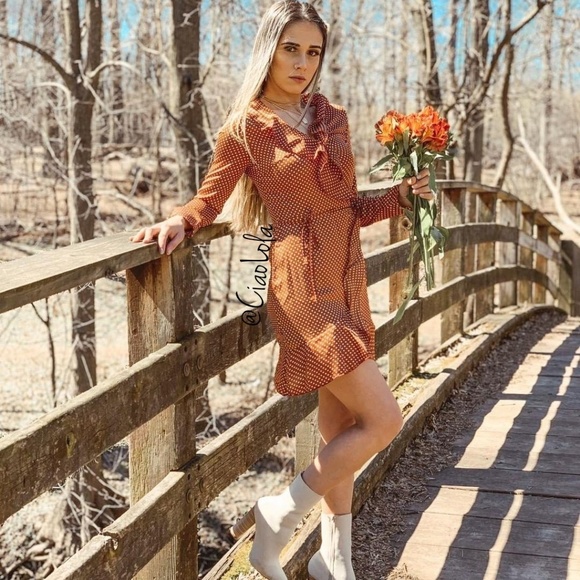 Satin polka dot mini dress - Picture 3 of 7